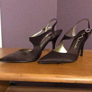 Brown Satin Heels